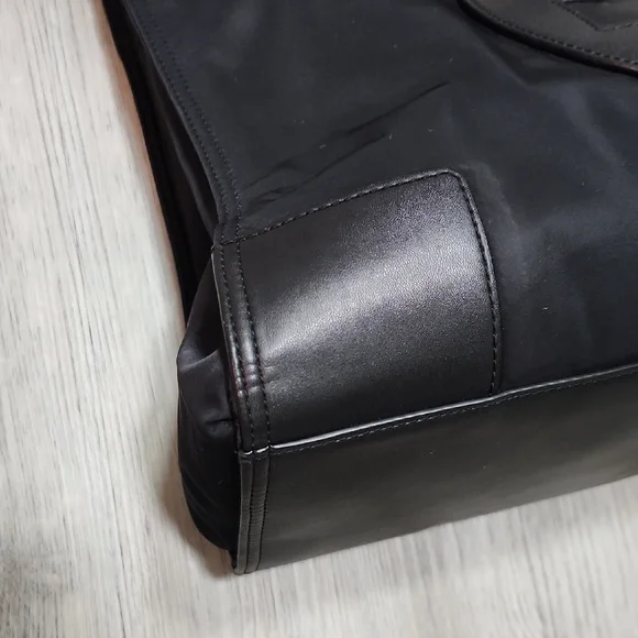 Tory Burch Ella Black Nylon Tote HandBag - Picture 5 of 17